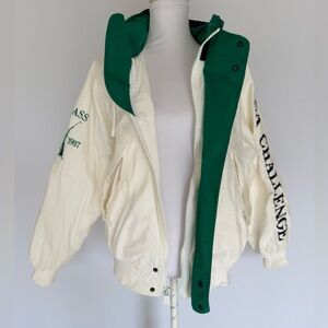 Men’s Nautica White and Green Hooded Jacket - size Medium